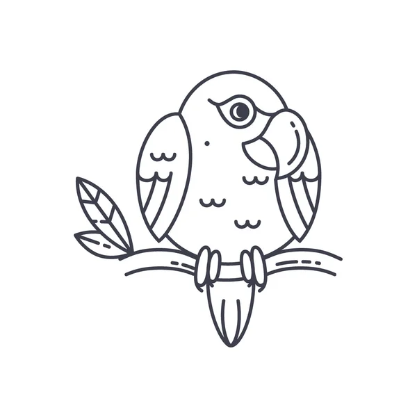 Значок линии попугая — стоковый вектор