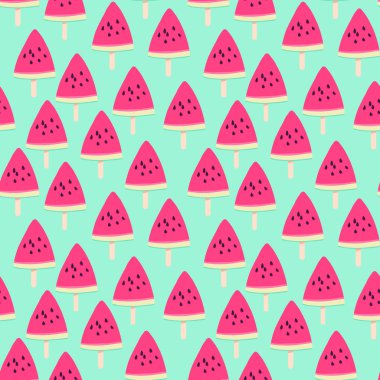 Karpuz vektör seamless modeli dilimlenmiş.