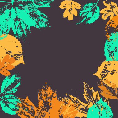 vektör sonbahar yaprak çerçeve.