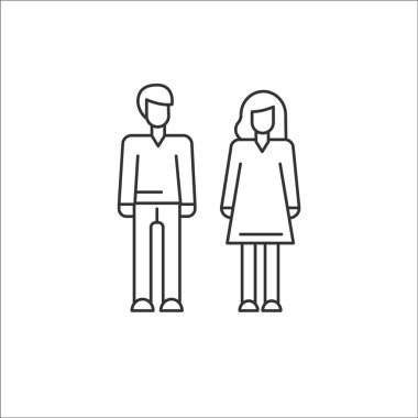 Erkek ve kadın çizgisi simgesi