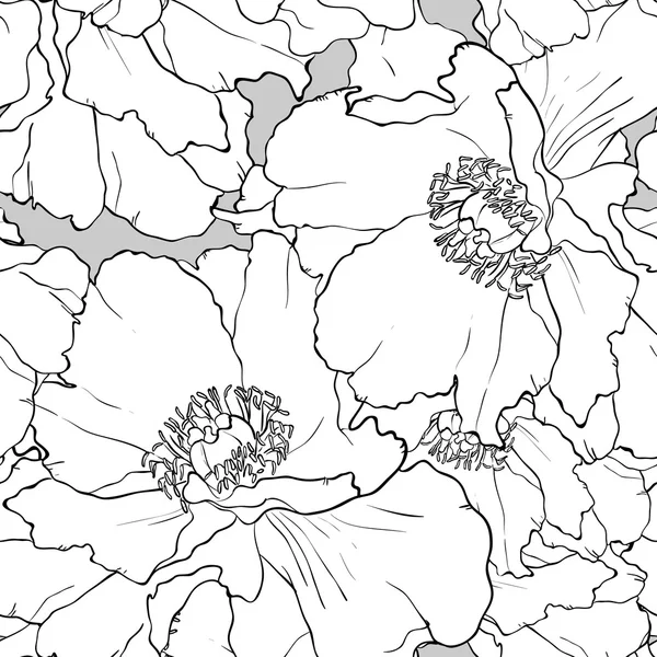 아름다운 꽃부리없는 꽃무늬. — 스톡 벡터