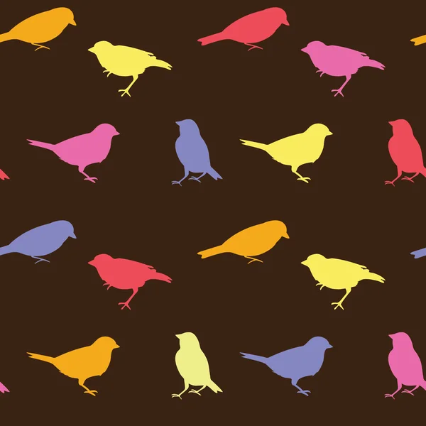 Vintage vector seamless pattern with birds — стоковый вектор