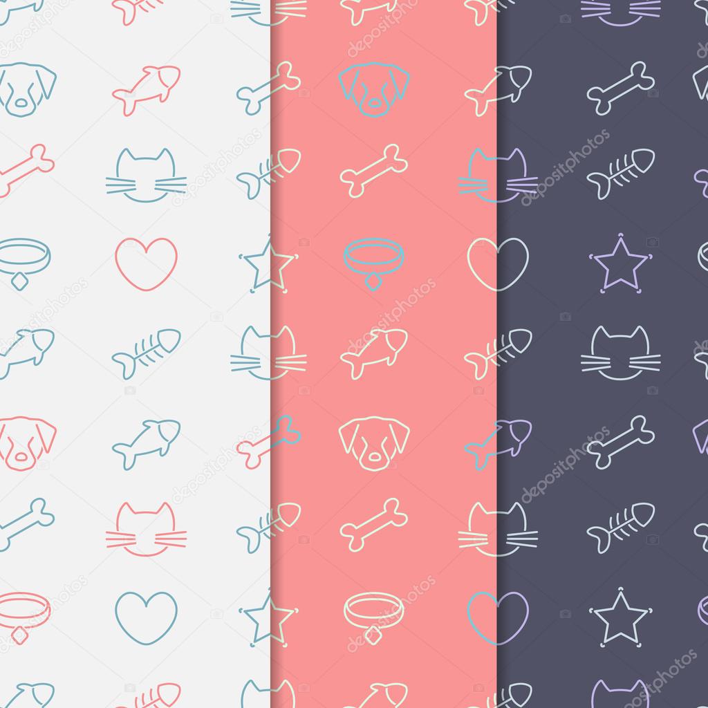 Pets  pattern set 