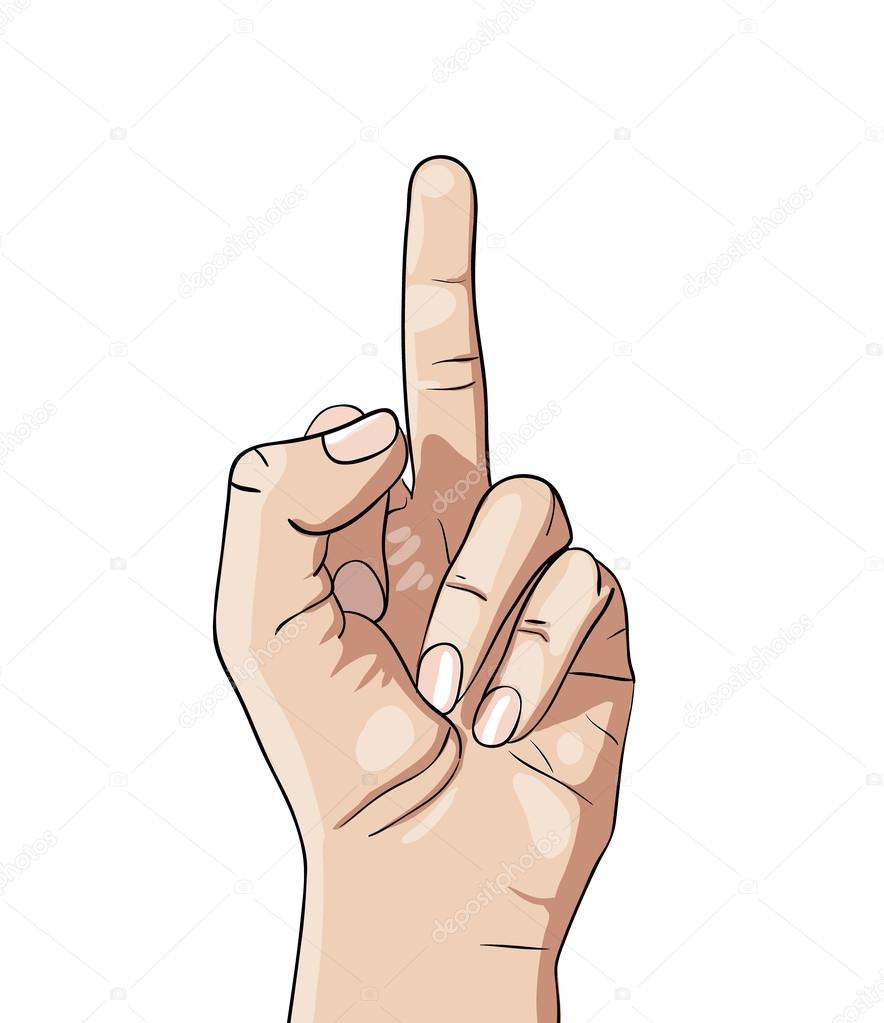 hand drawing middle finger