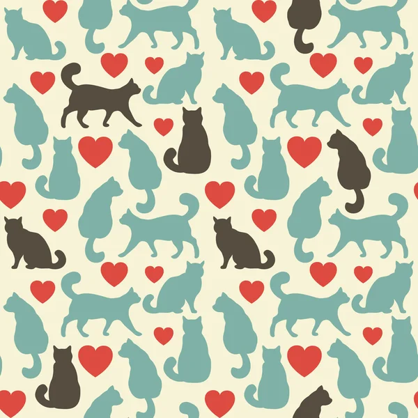 Seamless pattern with cats. — Stock Vector