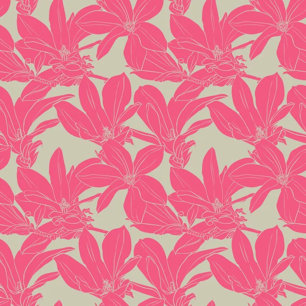 Fleurs roses motif sans couture — Image vectorielle