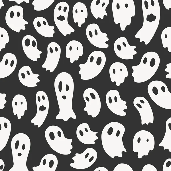 Vector seamless pattern with ghosts — Stock Vector