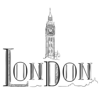 El çizimi Big Ben ile çekilmiş. Londra