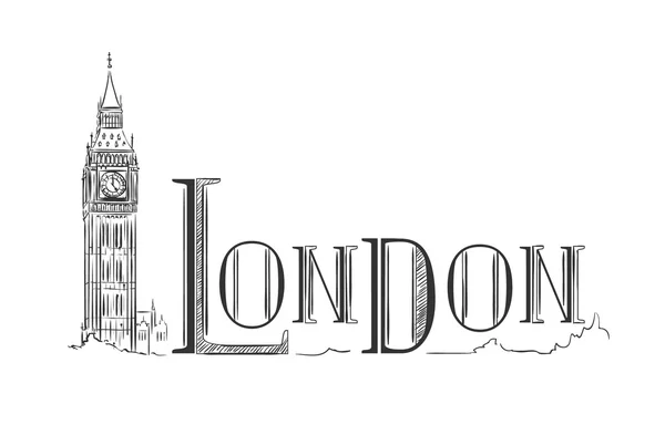 Λονδίνο γράμματα με το Μπιγκ Μπεν — Διανυσματικό Αρχείο