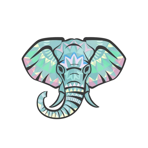 Vector cabeza de elefante étnico — Vector de stock