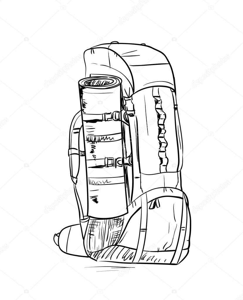 Vector backpack sketch