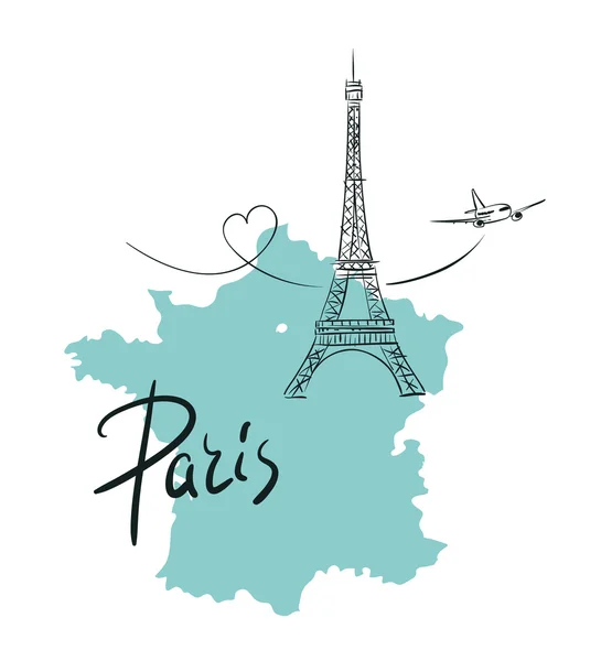 El çizimi Eyfel Kulesi ile çekilmiş. Paris