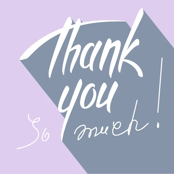 Thank you hand lettering card — Stock Vector