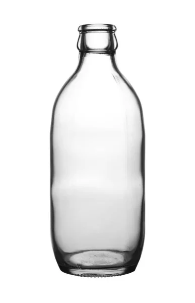 Empty Clear Glass Bottle Isolated White Background Clipping Path — Stock Photo, Image