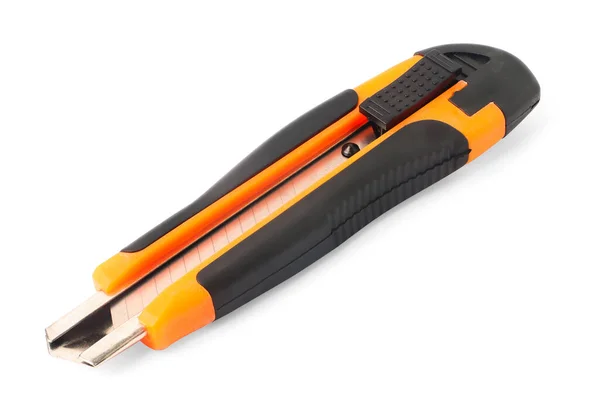 Steel Cutter Knife Orange Rubber Handle Gebruikt Voor Het Snijden — Stockfoto