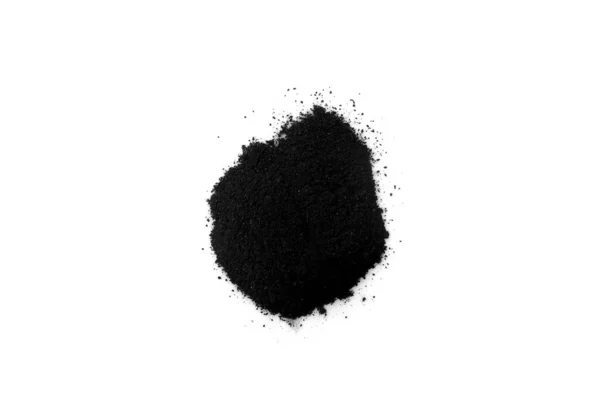 Top View Close Pile Black Powder Isolated White Background — Stock Photo, Image