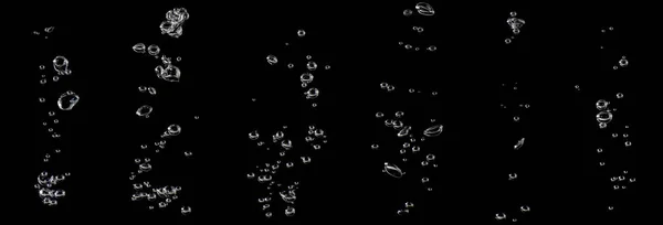 Establecer Burbuja Agua Aire Oxígeno Blanco Líquido Transparente Bajo Agua —  Fotos de Stock