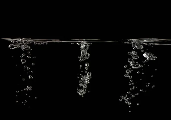 Raccolta Bolla Acqua Aria Ossigeno Bianco Liquido Trasparente Subacqueo Con — Foto Stock