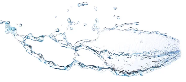 Синие Брызги Воды Красивые Брызги Чистой Воды Изолированы Белом Фоне — стоковое фото