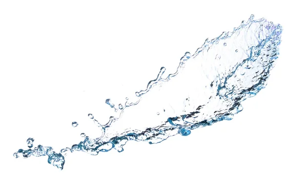 Salpicos Água Azul Bela Salpicos Água Limpa Isolado Fundo Branco — Fotografia de Stock