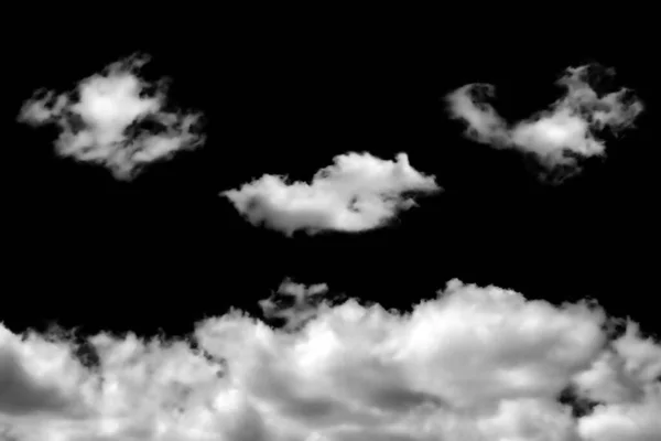 Колекція Туману Білих Хмар Або Туману Дизайну Ізольовані Чорному Тлі — стокове фото