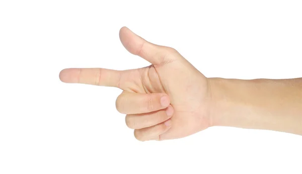 Finger Pointing Gesture Men Right Hand Symbol Isolated White Background Stock Picture