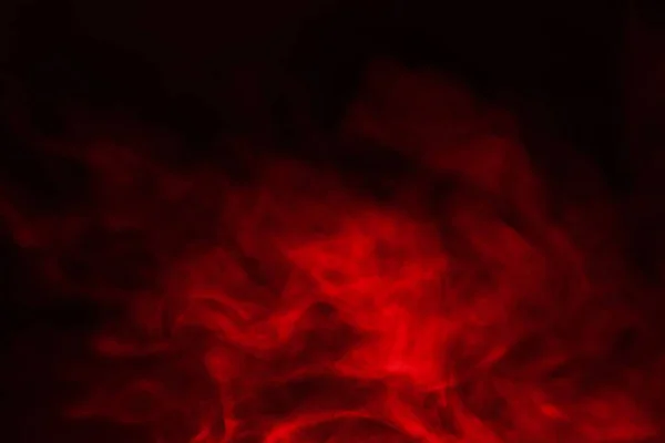 Abstract Close Colorful Red Mist Steam Smoke Isolated Black Background — Stock Photo, Image