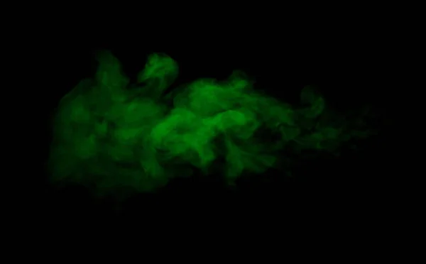 Close Green Smoke Spray Humidifier Isolated Black Background — Stock Photo, Image