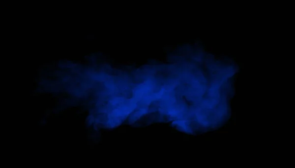 Close Blue Smoke Spray Humidifier Isolated Black Background — Stock Photo, Image