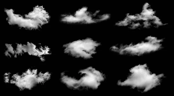 Conjunto Niebla Nubes Blancas Neblina Para Diseños Aislados Sobre Fondo —  Fotos de Stock