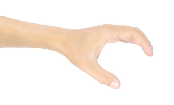 Linke Geste Und Männliches Handzeichen Isoliert Auf Weißem Hintergrund Mit — Stockfoto