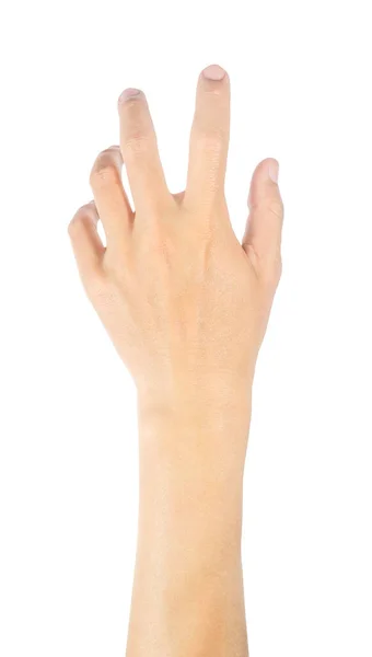 Linke Hand Gesten Und Männliche Symbole Isoliert Auf Weißem Hintergrund — Stockfoto