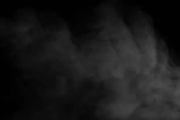 Közelkép Párásítóból Származó Fehér Füst Vagy Gőzspray Csoportjáról Fekete Alapon — Stock Fotó