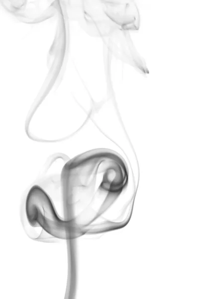 Abstraktní Černý Šedý Kouř Pohybující Bílém Pozadí Návrh Parního Ohně — Stock fotografie