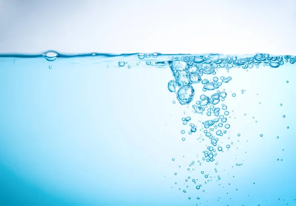 Flusso Dell Acqua Crea Una Spruzzata Onde Blu Sott Acqua — Foto Stock