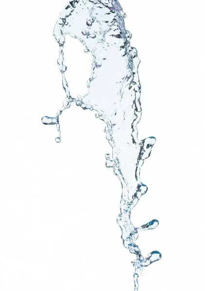 Blauwe Waterplons Mooi Spetterend Schoon Water Geïsoleerd Witte Achtergrond — Stockfoto
