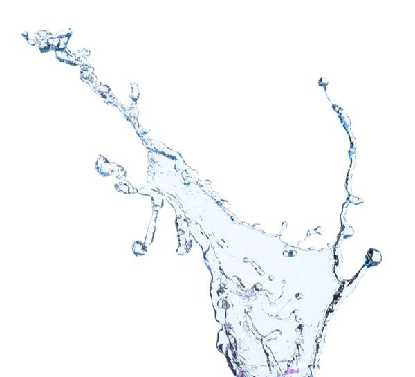 Blue Water Splash Beautiful Splashing Clean Water Isolated White Background — Stock Photo, Image