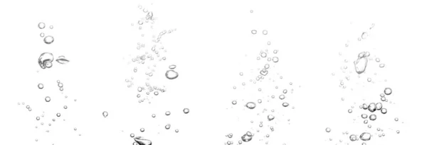 Ställa Vatten Bubbla Svart Syre Luft Undervattens Klar Vätska Med — Stockfoto