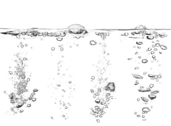 Opvangen Waterbel Zwarte Zuurstof Lucht Onderwater Heldere Vloeistof Met Bellen — Stockfoto