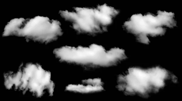 Colección Niebla Nubes Blancas Neblina Para Diseños Aislados Sobre Fondo —  Fotos de Stock