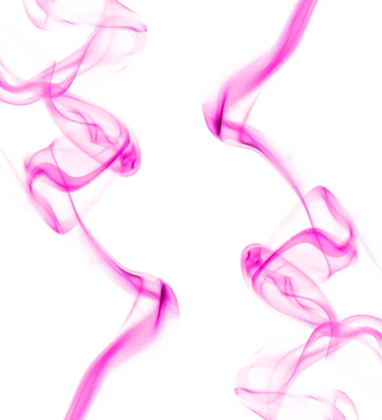 Swirling Motion Pink Smoke Fog Group Abstract Line Isolated White — Stock Photo, Image