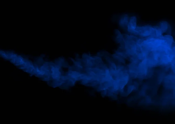 Close Blue Smoke Spray Humidifier Isolated Black Background — Stock Photo, Image