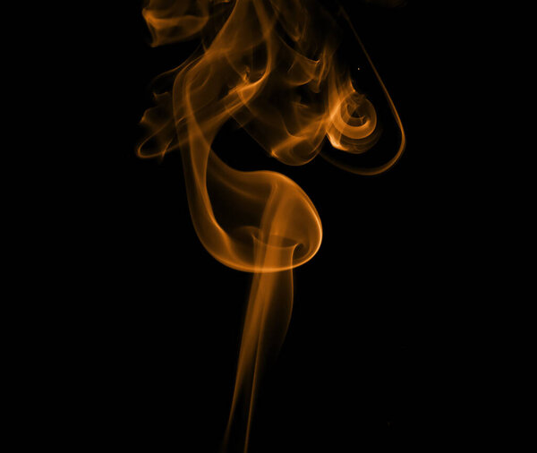 Brown smoke or fog group, abstract line isolated on black background