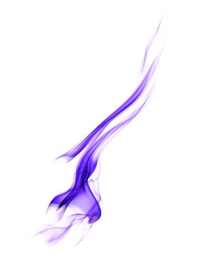 Mavi duman veya sis grubunun girdap hareketi, soyut çizgi beyaz arkaplan üzerinde izole
