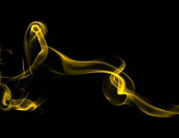 Στροβιλιζόμενη Κίνηση Της Ομάδας Καπνού Χρυσού Αφηρημένη Γραμμή Απομονωμένη Μαύρο — Φωτογραφία Αρχείου