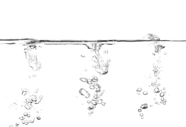 Zet Waterbel Zwarte Zuurstof Lucht Onderwater Heldere Vloeistof Met Bellen — Stockfoto