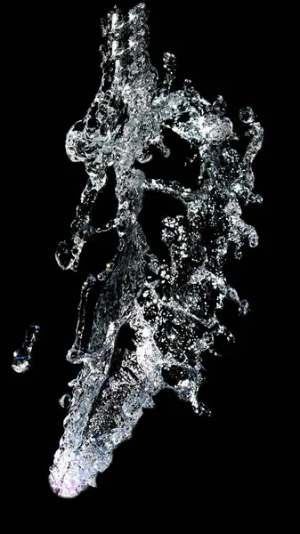 Water Splash High Definition Isolated Black Background — Stock Photo, Image