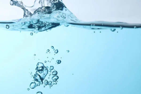 Потік Води Створює Сплеск Блакитні Хвилі Під Водою Бульбашки Природно — стокове фото