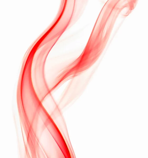 Swirling Movement Red Smoke Group Abstract Line Isolated White Background — Stock Photo, Image