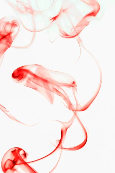 Закручений Рух Групи Червоного Диму Абстрактна Лінія Ізольовані Білому Тлі — стокове фото